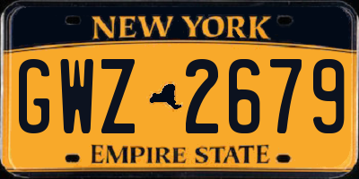 NY license plate GWZ2679