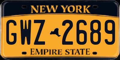 NY license plate GWZ2689