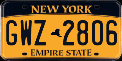 NY license plate GWZ2806