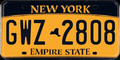 NY license plate GWZ2808
