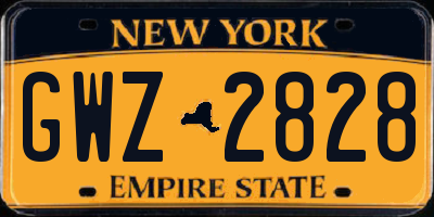 NY license plate GWZ2828