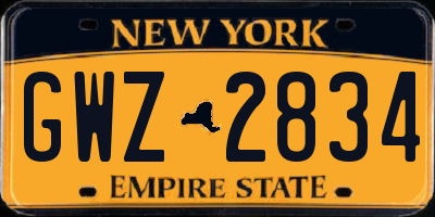 NY license plate GWZ2834
