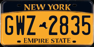 NY license plate GWZ2835