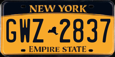 NY license plate GWZ2837