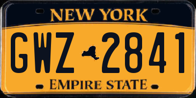 NY license plate GWZ2841