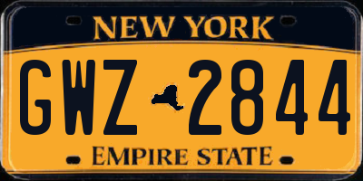 NY license plate GWZ2844
