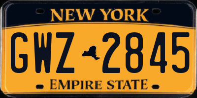 NY license plate GWZ2845