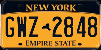 NY license plate GWZ2848