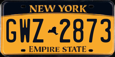 NY license plate GWZ2873