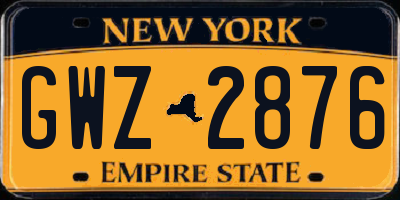 NY license plate GWZ2876