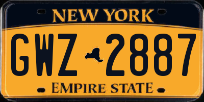 NY license plate GWZ2887