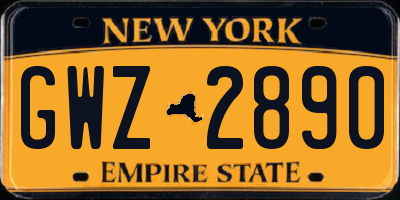 NY license plate GWZ2890