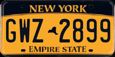 NY license plate GWZ2899