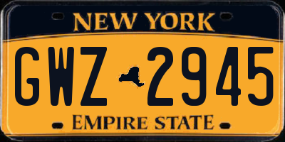 NY license plate GWZ2945