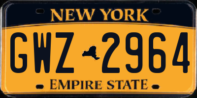NY license plate GWZ2964