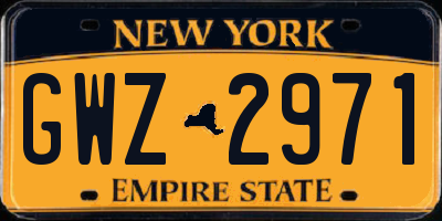 NY license plate GWZ2971
