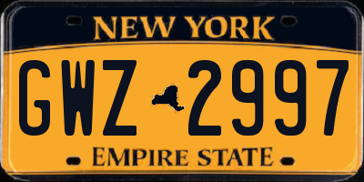NY license plate GWZ2997