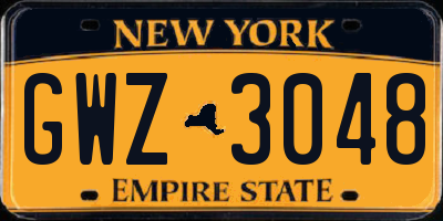 NY license plate GWZ3048
