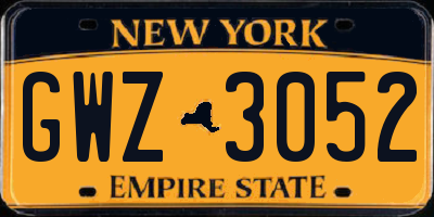 NY license plate GWZ3052