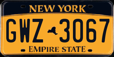 NY license plate GWZ3067