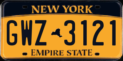 NY license plate GWZ3121