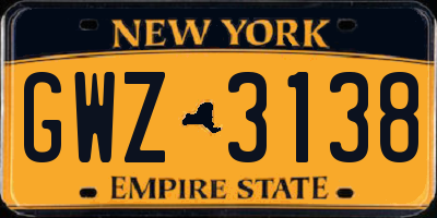 NY license plate GWZ3138