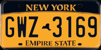 NY license plate GWZ3169