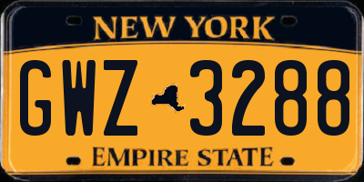 NY license plate GWZ3288