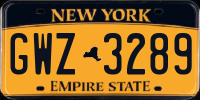NY license plate GWZ3289