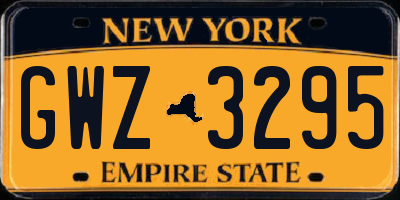 NY license plate GWZ3295