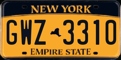 NY license plate GWZ3310