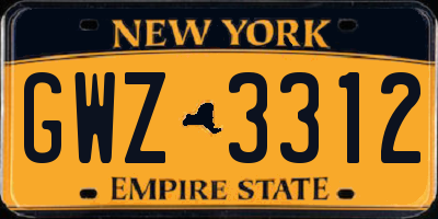 NY license plate GWZ3312