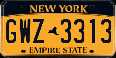 NY license plate GWZ3313