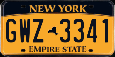 NY license plate GWZ3341