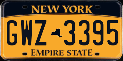 NY license plate GWZ3395