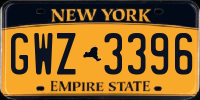 NY license plate GWZ3396