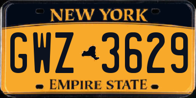 NY license plate GWZ3629