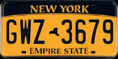 NY license plate GWZ3679
