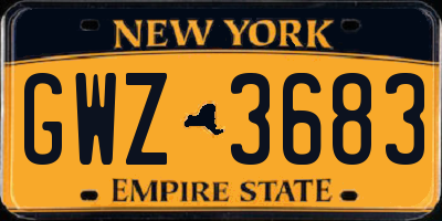 NY license plate GWZ3683