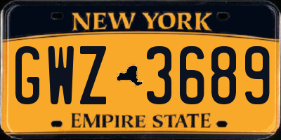 NY license plate GWZ3689