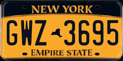 NY license plate GWZ3695