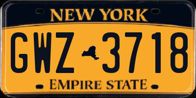 NY license plate GWZ3718