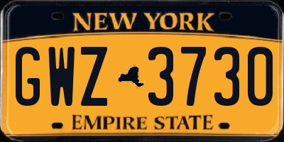 NY license plate GWZ3730