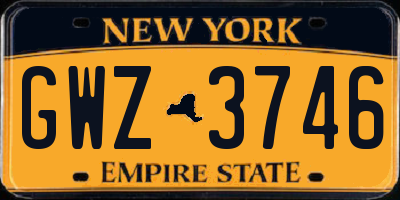 NY license plate GWZ3746