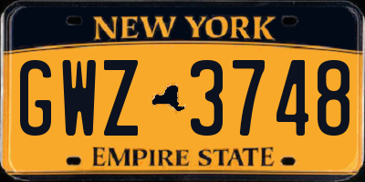 NY license plate GWZ3748