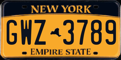 NY license plate GWZ3789