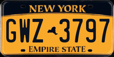NY license plate GWZ3797