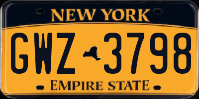 NY license plate GWZ3798