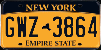 NY license plate GWZ3864