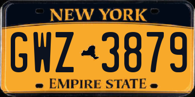NY license plate GWZ3879